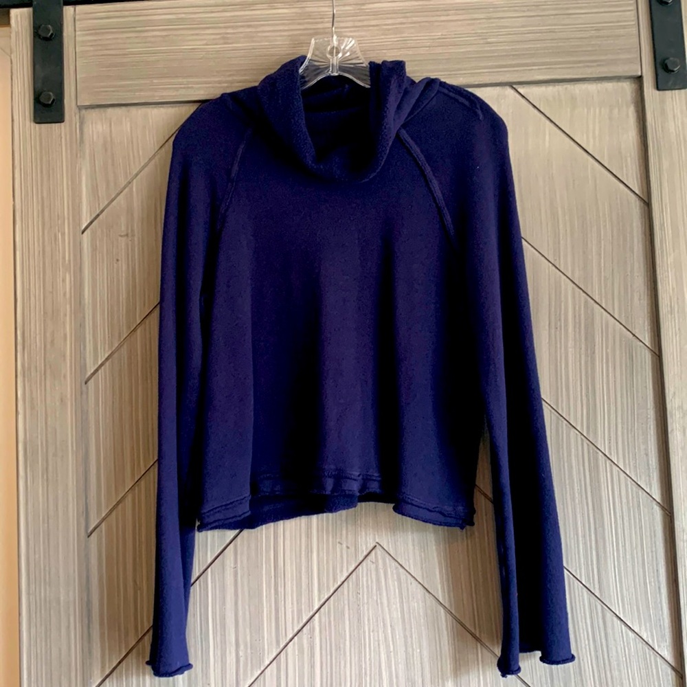 Michael Stars purple sweatshirt with cowl turtle neck